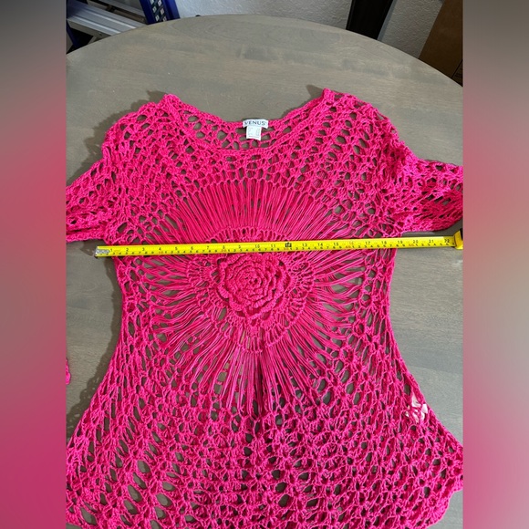 Venus Pink Crochet Swim Cover-Up - Picture 3 of 7